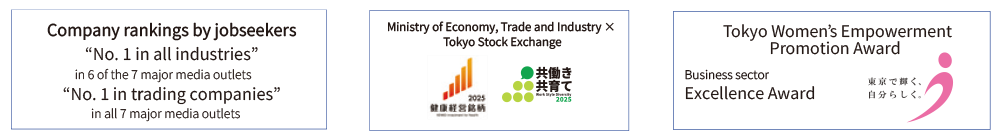 Company rankings by jobseekers, Ministry of Economy, Trade and Industry × Tokyo Stock Exchange, Tokyo Women’s Empowerment Promotion Award