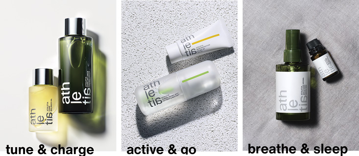 「tune & charge」、「active & go」、「breathe & sleep」
