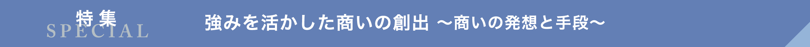 強みを活かした商いの創出 ～商いの発想と手段～
