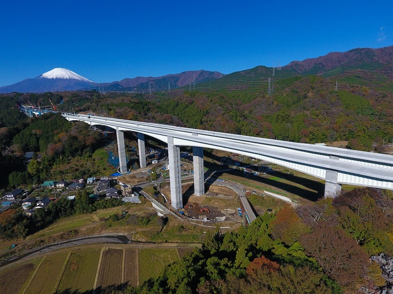 写真：柳島高架橋と富士山